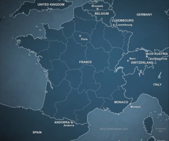 Mapa Político De Francia SciFi - Vector