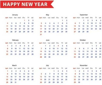Polygon Style New Year Text With15 Calendar Template