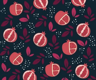 Granatapfel-Hintergrund Wiederholen Design Rot Dunkel Dekoration