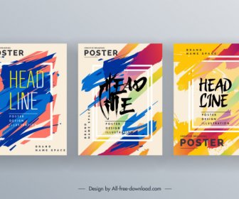 Poster Templates Modern Colorful Grunge Decor