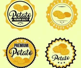 Дизайн желтый круг шаблон этикетки картофеля
