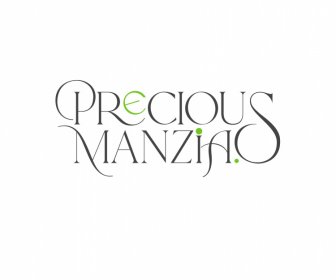 Precious Manzia Logotype Calligraphic Texts Sketch