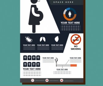 孕婦保健資訊圖表設計彩色平板式