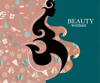 कलात्मक सिल्हूट शैली के साथ गर्भवती महिला बैनर डिजाइन