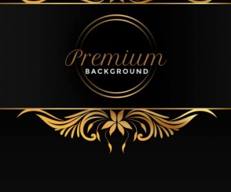 Premium Background Elegant Symmetric Black Golden Decor