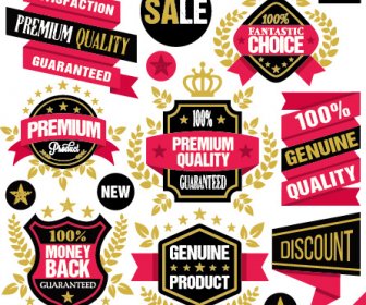 Premium-Qualität Band Etiketten Mit Aufkleber Vektor