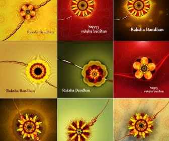 Презентация красивая Ракша Bandhan празднование коллекции красочный фон вектор