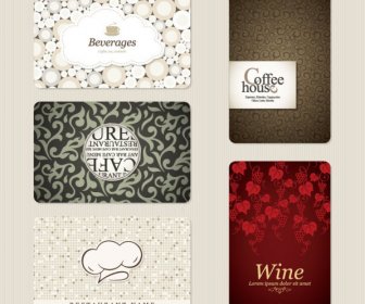 Presentation Of Creative Coffee Cards Design Elements Vector