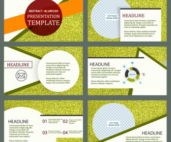 Presentation Template Design With Green Abstract Background