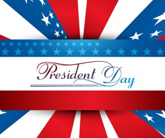 Presidents Day American Independence Day Stars In American Flag Background Vector