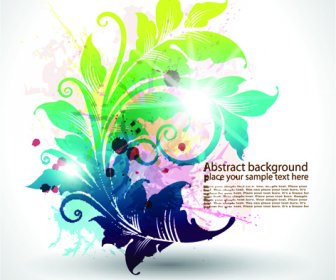 Pretty And Colorful Floral Elements Backgorund Vector