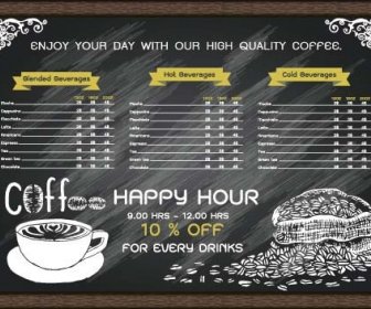 Price List Menu For Cafe Vector