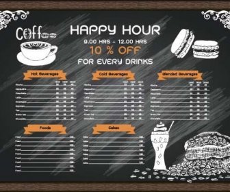 Price List Menu For Cafe Vector