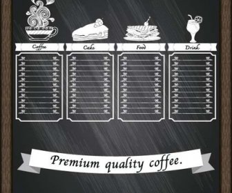Menu Daftar Harga Untuk Kafe Vektor