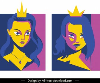 Princess Avatar Young Girl Sketch Colored Classic Design