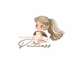 Icono De La Colección Princess Boceto De Chica Linda