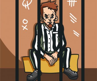 ícone Da Prisão Esboço Prisioneiro