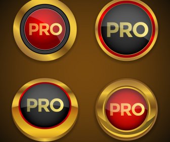Pro emas ikon tombol