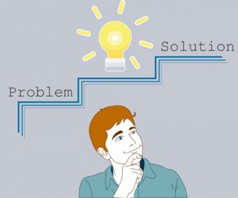 Problem Concept Background Man Lightbulb Texts Decor