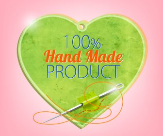 Product Guarantee Label With Heart And Needle Design