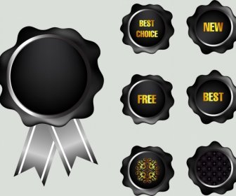 Product Promotion Seal Sets Shiny Black Design