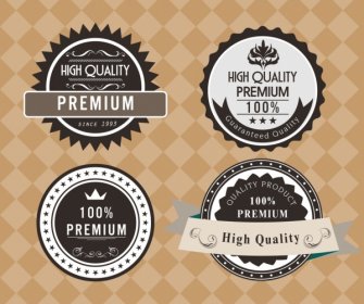 Product Quality Labels Collection Black Circle Design