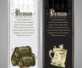 Pub Beer Menu Vintage Styles Vector