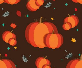 Pumpkin Background Multicolored Dark Design Repeating Style