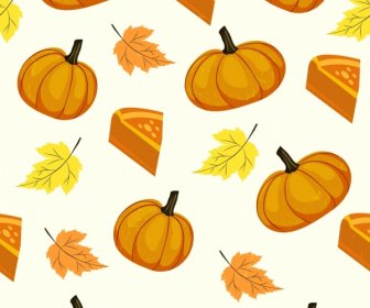 Pumpkin Background Yellow Icons 3d Slice Leaf Decor