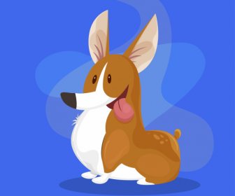 Bosquejo De Color De Dibujos Animados Lindo Cachorro Perro Icono