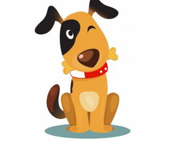 Puppy Icon Cute Cartoon Character Sketch