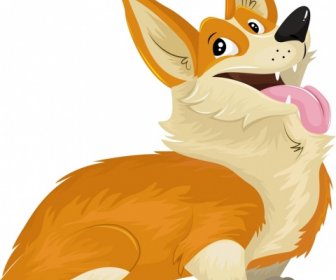 Köpek Yavrusu Simgesi Sevimli Renkli çizgi Film Karakteri Kroki