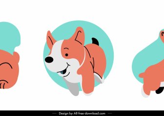 Iconos De Cachorro Lindo Dibujos Animados Dibujos Animados