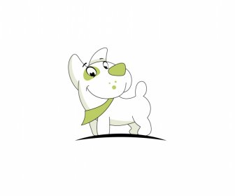Ikon Logotype Anak Anjing Sketsa Kartun Yang Ditarik Dengan Tangan Lucu