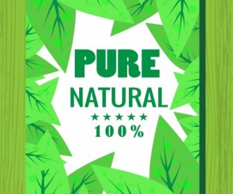 Pure Natural Product Banner Green Leaves Decor