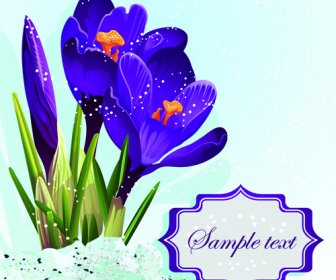 Purple Beautiful Flower Vector Background