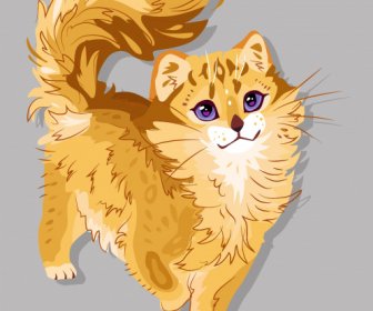 고양이 그림 귀여운 디자인 컬러 핸드 그린 스케치