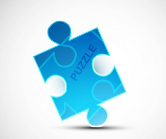 Puzzle Blue Colorful Shiny Vector Whit