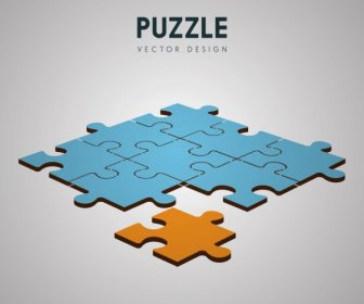 Puzzle Gelenke Hintergrund Farbig 3D-Design