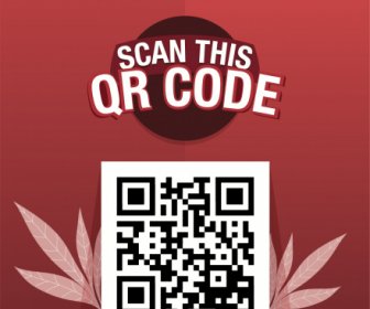 QR-Code Scan Poster Rote Blätter Dekor