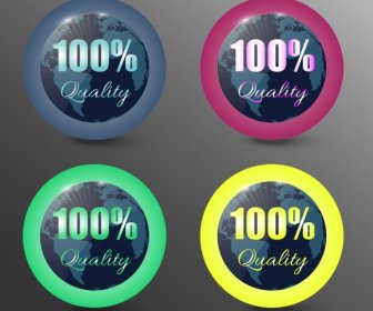 quality assurance stamps shiny circles modern style