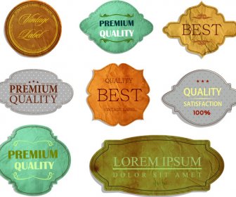 Collection étiquettes Vintage De Qualité Certification
