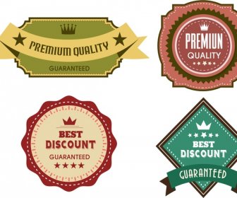 Quality Guarantee Labels Collection Various Classical Style Shapes