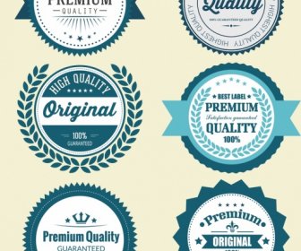 Etichette Di Qualità Collezione Classica Dentellata Cerchio Design