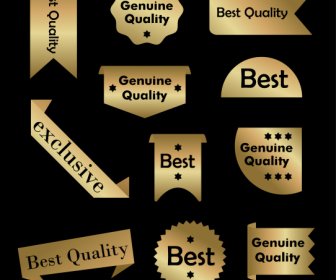 Quality Labels Templates Luxury Shiny Golden Shapes