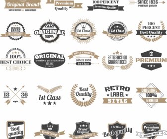 Quality Logo Templates Collection Elegant Retro Shapes Decorr