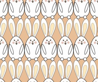 Rabbit Background Design Repeating Pattern Style