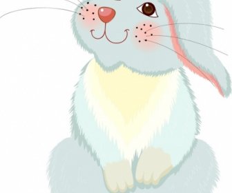 Rabbit Painting Colorful Cartoon Sketch