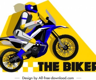 гоночный баннер мотоцикл байкер иконки декор