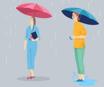 Regenverregnete Straße Hintergrund Cartoon Zeichentrickfiguren Skizze